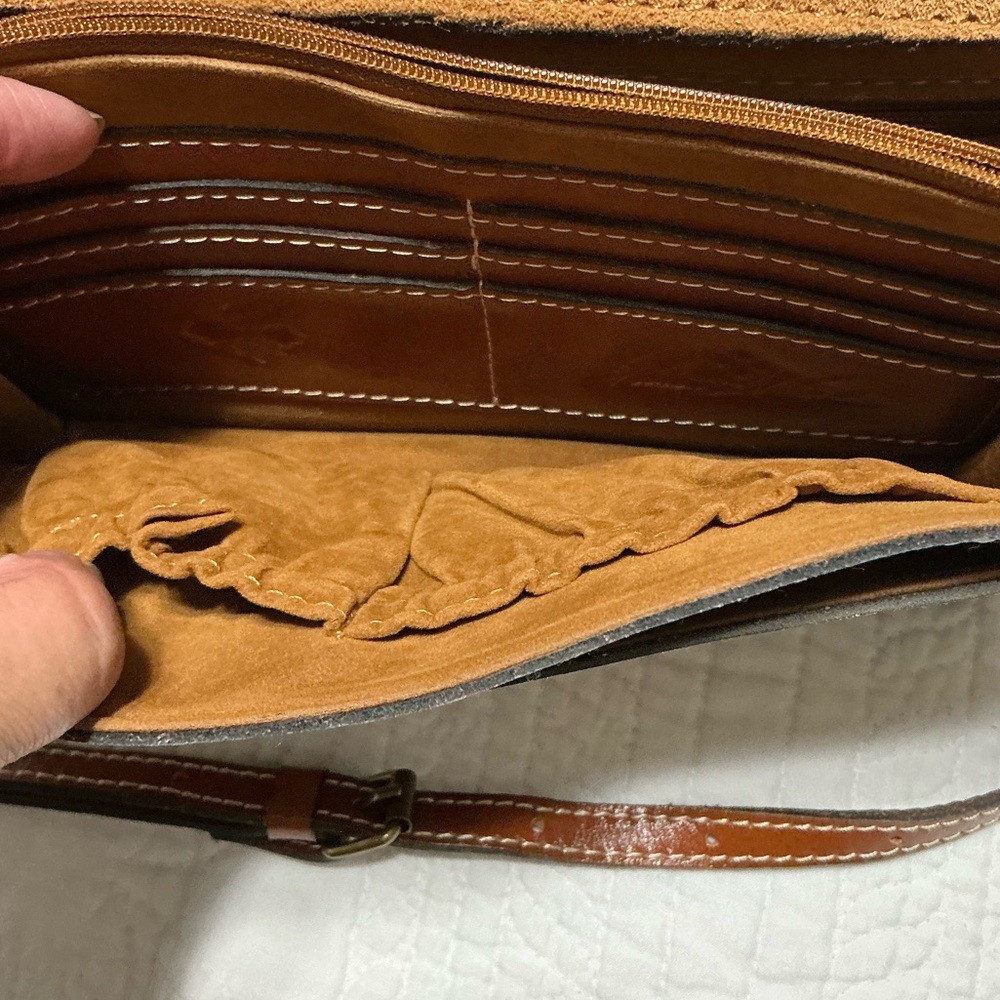 EUC Patricia Nash Leather Spring Lily Crossbody Bag - Picture 10 of 16